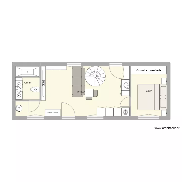 PLAN DE BASE ST GILDAS test 9. Plan de 3 Pièces et 41 m²
