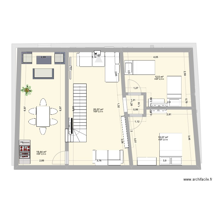 Neffies V5. Plan de 12 pièces et 216 m2