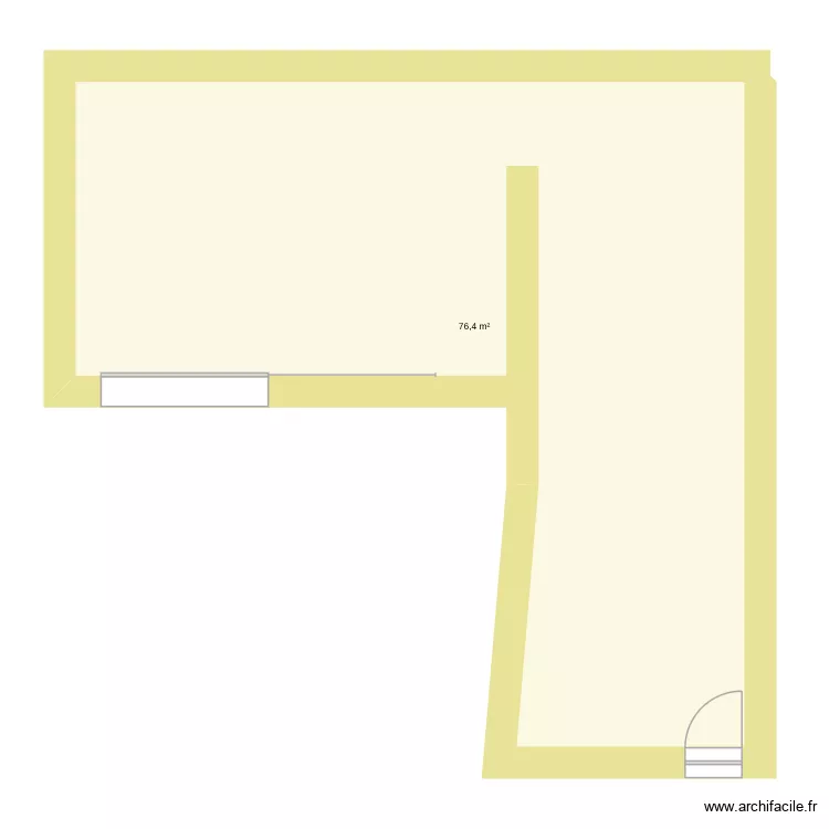 Bibou Gramat. Plan de 1 pièce et 76 m²