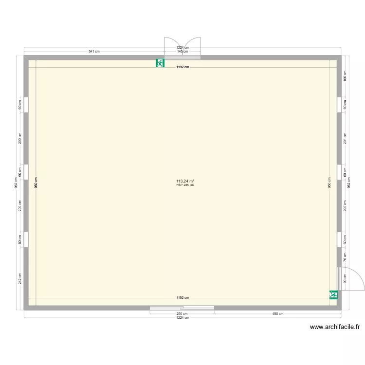 Club house 116m&sup2;. Plan de 