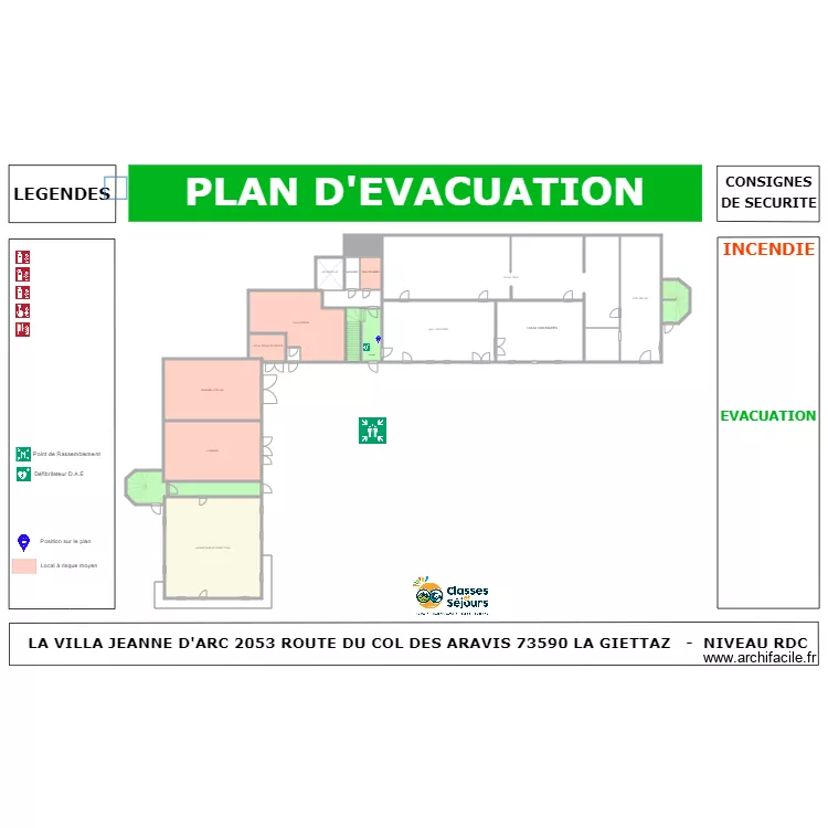 PE VJA RDC. Plan de 19  et 917 m²