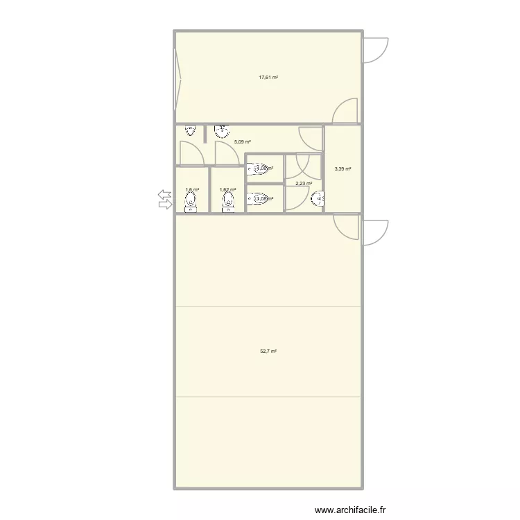 Trooz - &eacute;cole. Plan de 9  et 86 m²