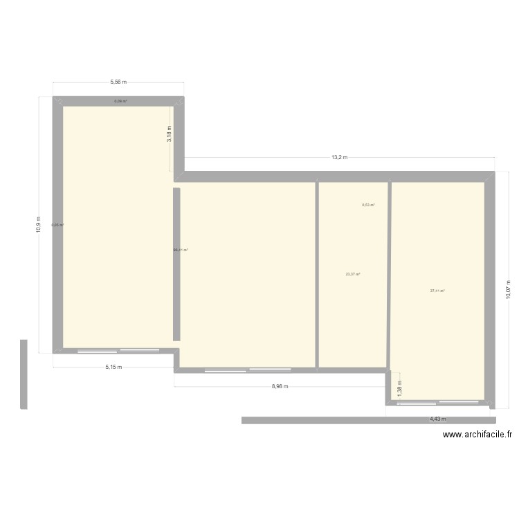 Canjanfard. Plan de 6 pièces et 158 m2