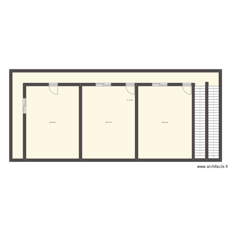 Plan JBS 3. Plan de 4 pièces et 143 m2