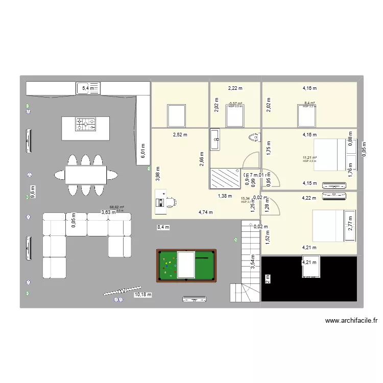 LOUP DE CHABANNE ETAGE VADILE 58. Plan de 11 pièces et 263 m²