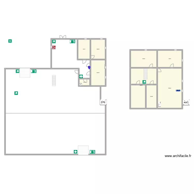 loc. Plan de 9 pièces et 196 m²