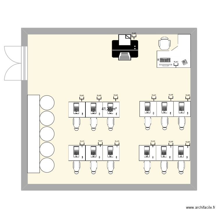 TOPOLOGIE PHYSIQUE. Plan de 1 pièce et 41 m2