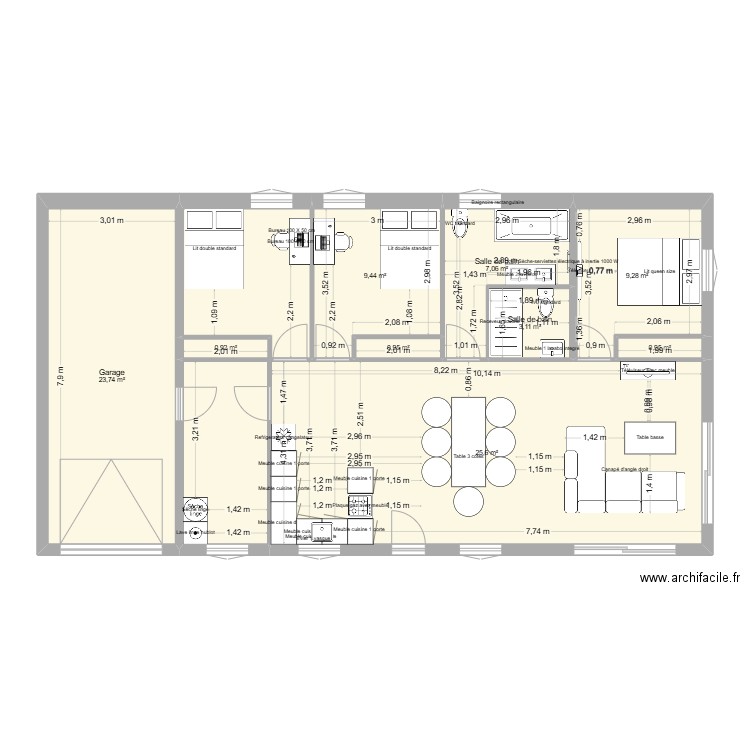 maison bourdainville. Plan de 9 pièces et 99 m2