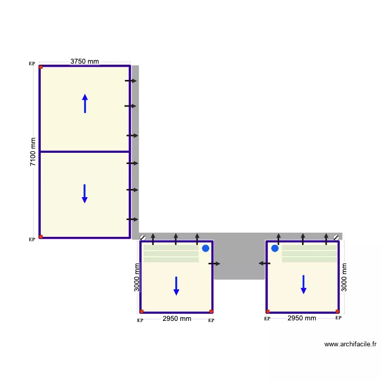 Lage. Plan de 5 pièces et 44 m²