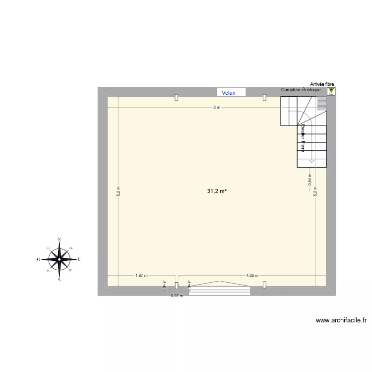 Etage_Gauche_AVANT_TRAVAUX. Plan de 1 Pièce et 31 m² Etage_Gauche_AVANT_TRAVAUX. Plan de 1 Pièce et 31 m²