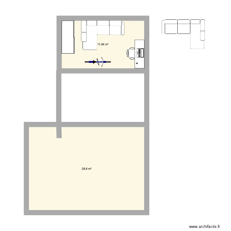 Futur appart. Plan de 2 pièces et 41 m2
