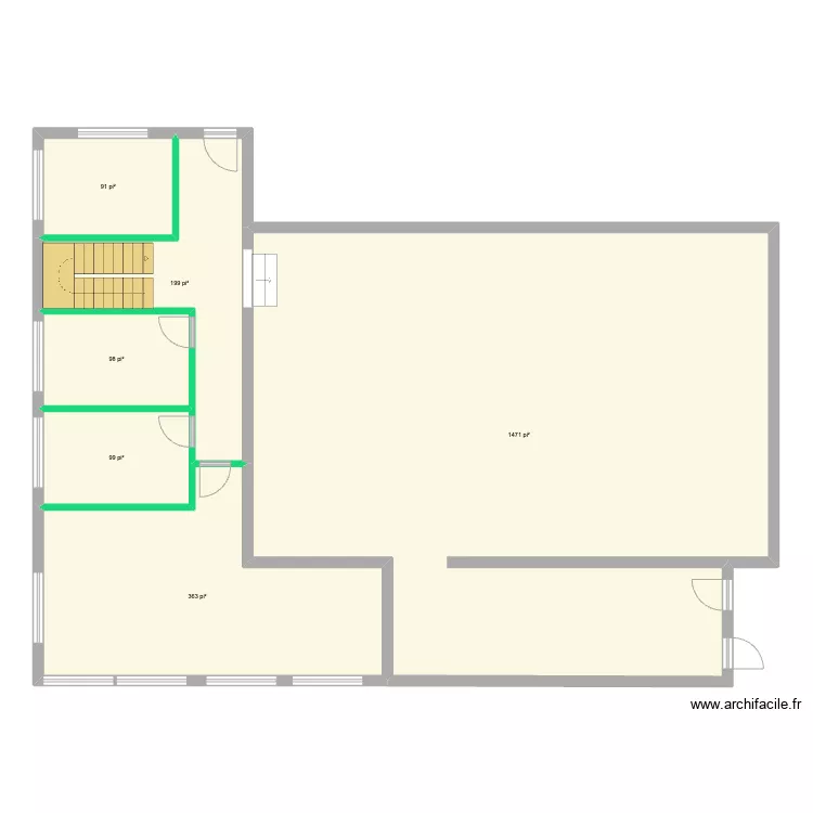 225 Seigneuriale agrandissement 18X46. Plan de 225 Seigneuriale agrandissement 18X46. Plan de