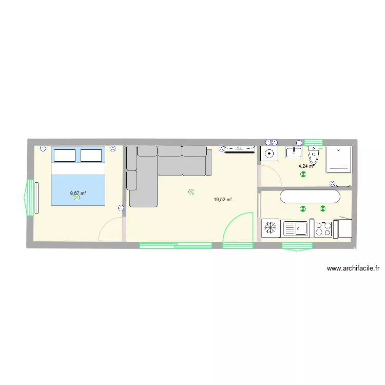 grece 28.06. Plan de 3  et 33 m²