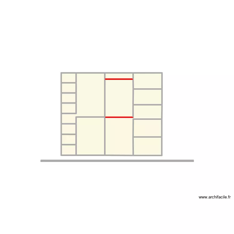 CLOSET MUR FOND. Plan de 