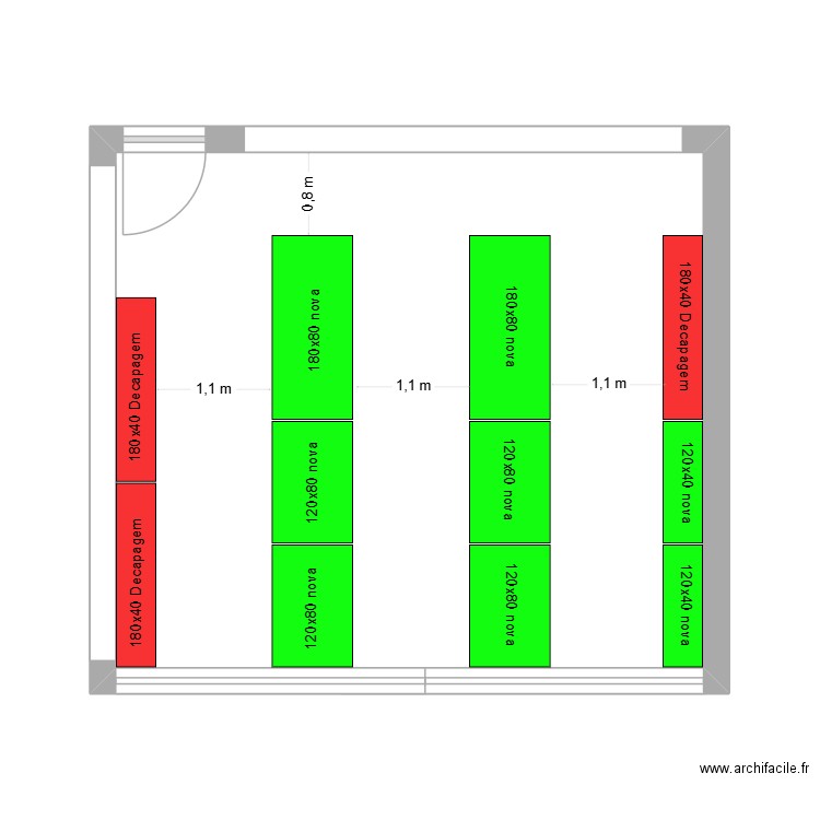 Armazenamento peças abertas (Antiga Sala inspeção). Plan de 1 pièce et 29 m2