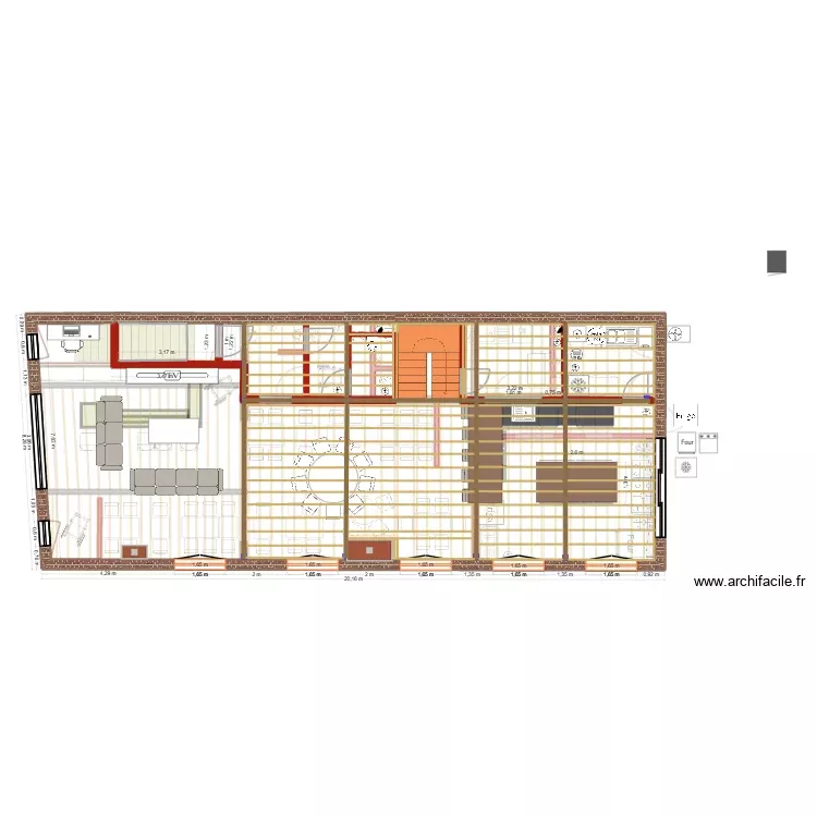 PROJET 1 IMMEUBLE  RDC+ R1 LOFT+ EtageR2 NUIT+toiture et solivage. Plan de 9 Pièces et 145 m²