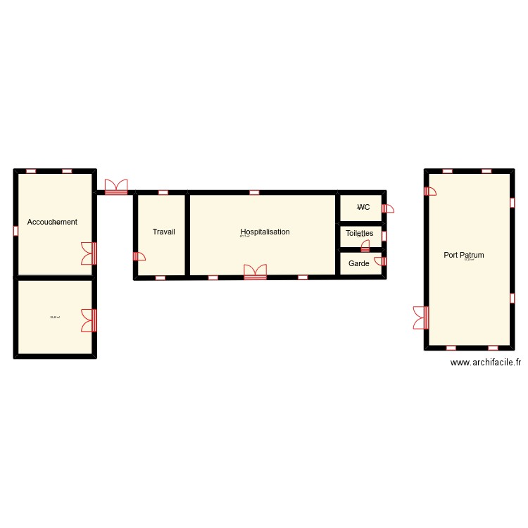 Vu En Plan DOUTOU Maternit. Plan de 0 pièce et 0 m2