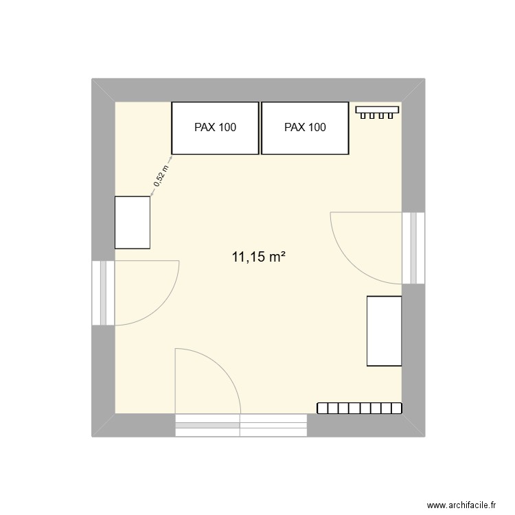 buanderie projet. Plan de 1 pièce et 11 m2