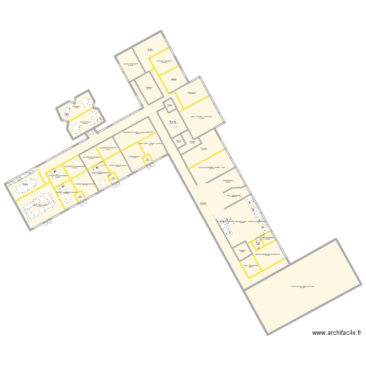 Siege cdcvam. Plan de 41 pièces et 1206 m2