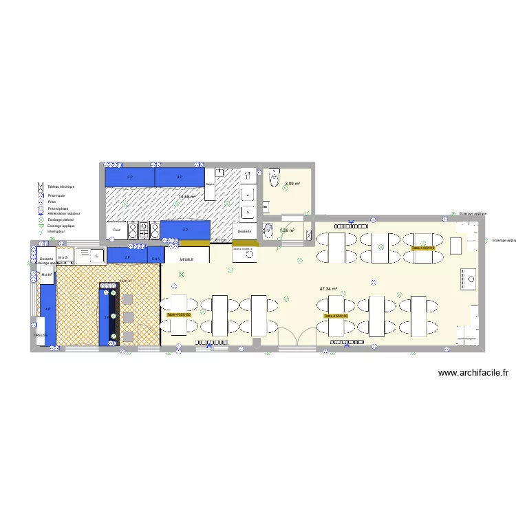 LA BUVETTE DU MOUTON CHANTIER. Plan de 