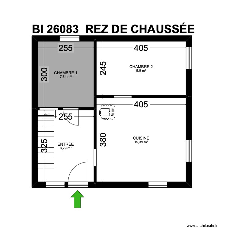BI 26083. Plan de 13 pièces et 155 m2