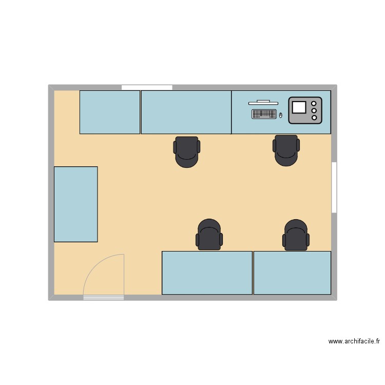E173. Plan de 1 pièce et 22 m2