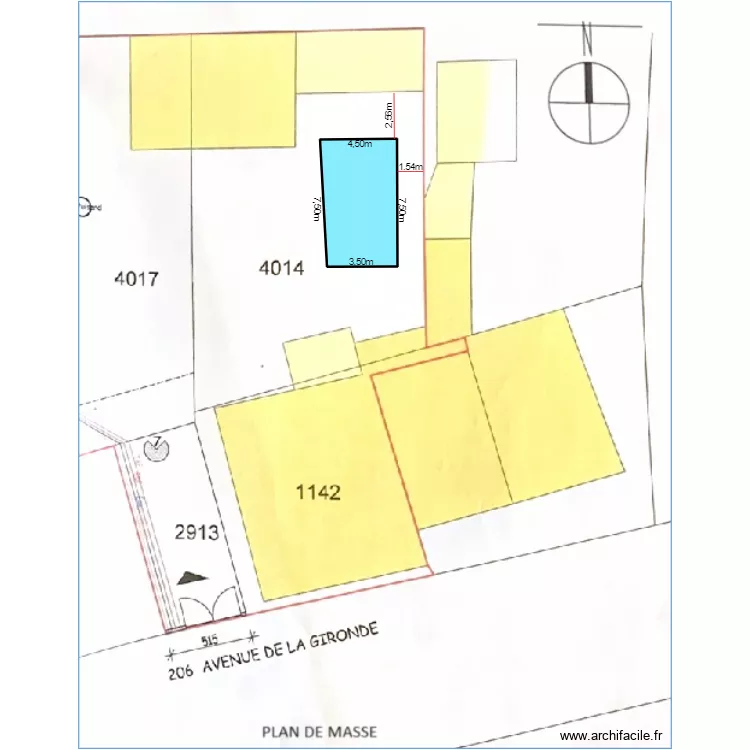 PLAN DE MASSE PISCINE . Plan de 