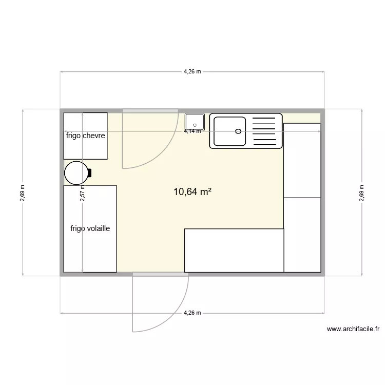 plan 2. Plan de 1  et 11 m²