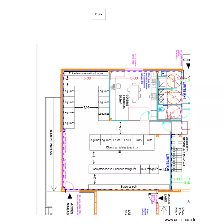 Magasin. Plan de 