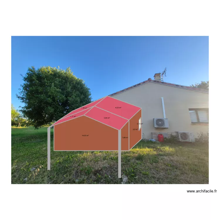 agrandissement 2. Plan de 8  et 30 m²