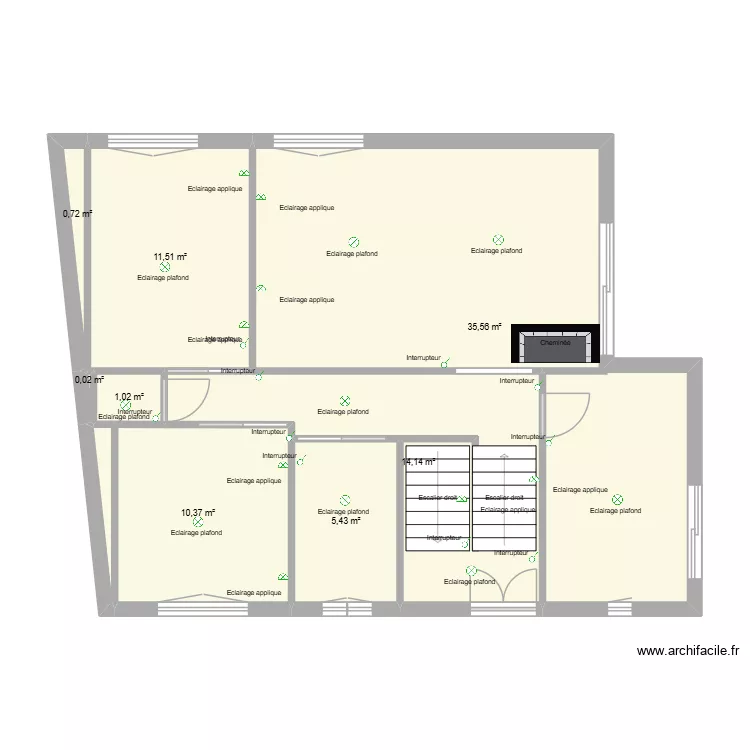 H&egrave;ches Eclairage. Plan de 8  et 79 m²