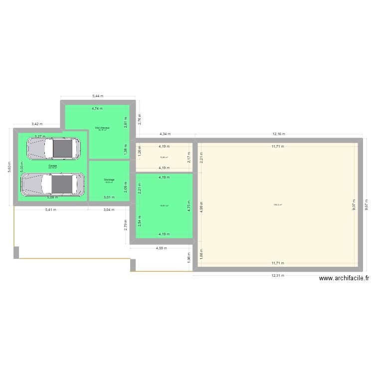 Permis plan. Plan de 6 pièces et 185 m2