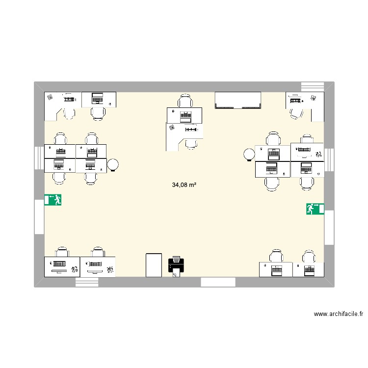 Plan de masse orange garden. Plan de 1 pièce et 34 m2