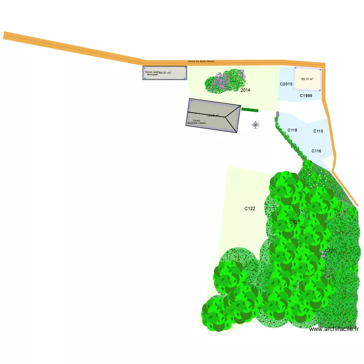 Abris haut 2 vierge. Plan de 3  et 253 m²