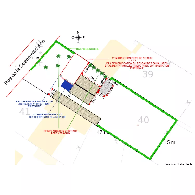 plan de masse landrethun apres travaux extension. Plan de 