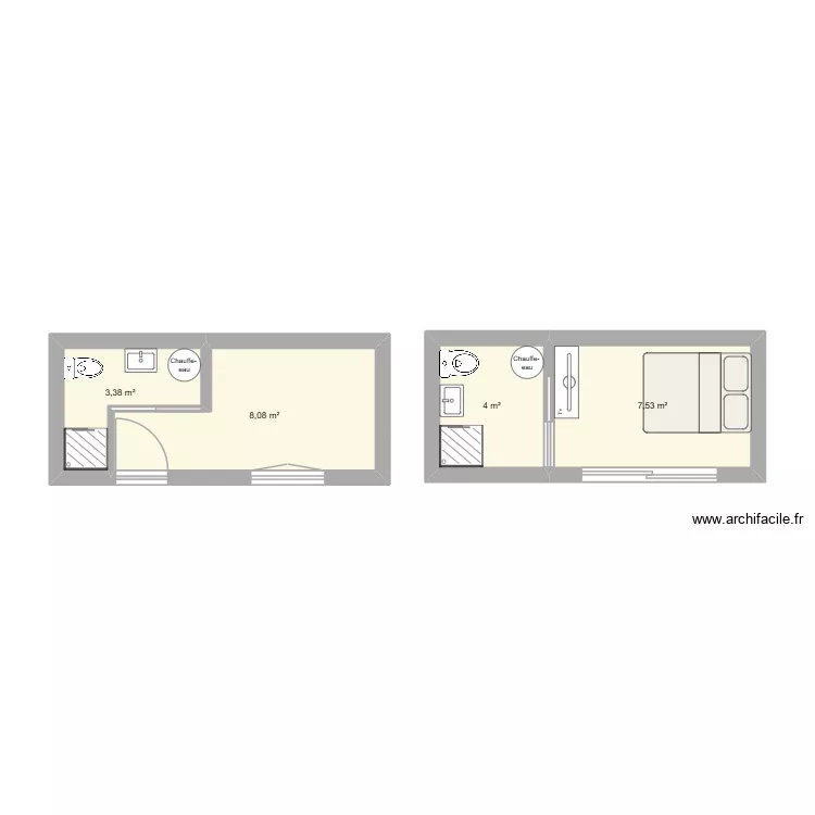 Dépendance. Plan de 4 Pièces et 23 m² Dépendance. Plan de 4 Pièces et 23 m²