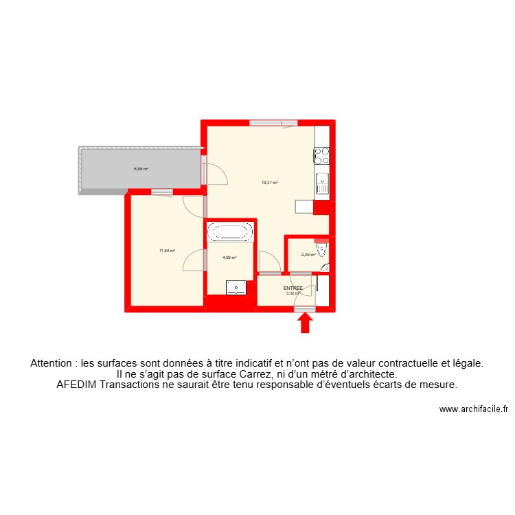 BI 28772. Plan de 9 pièces et 49 m2