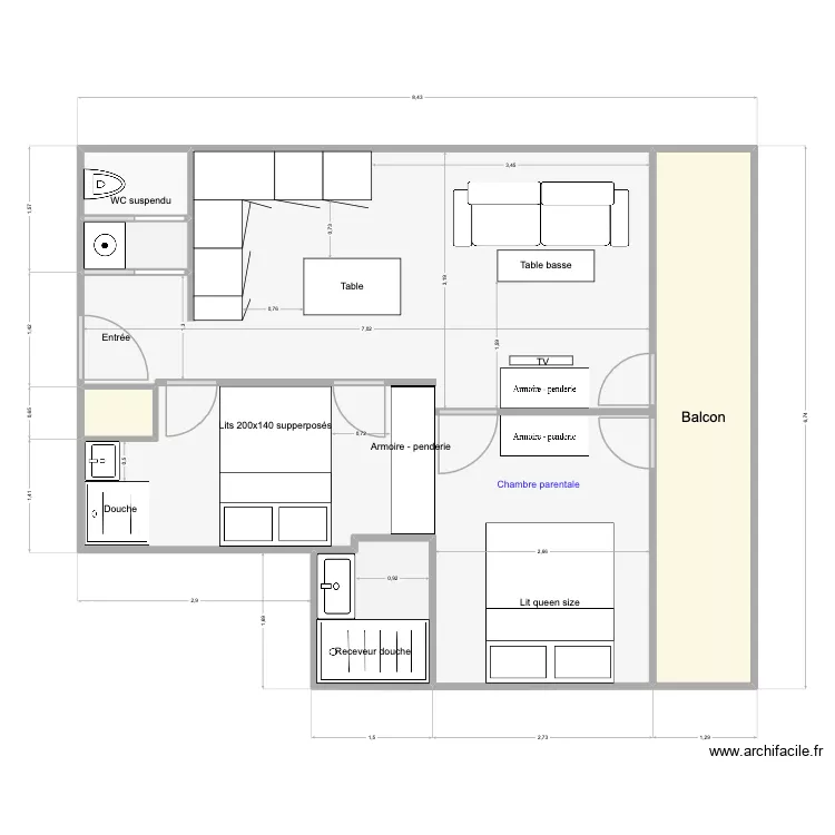 Nogentil 204 cotes. Plan de 6  et 49 m²