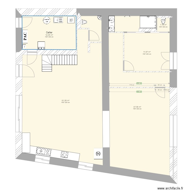 TOURRIERS 2019 - modif. Plan de 5 pièces et 134 m2