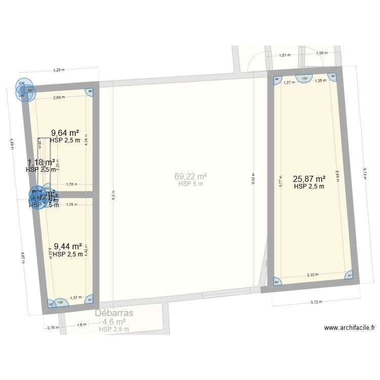 Crèche cadastre. Plan de 15 pièces et 175 m2