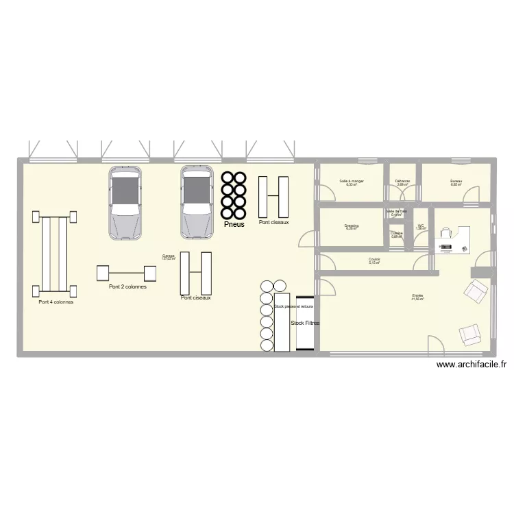 PLAN GARAGE. Plan de 10  et 209 m²