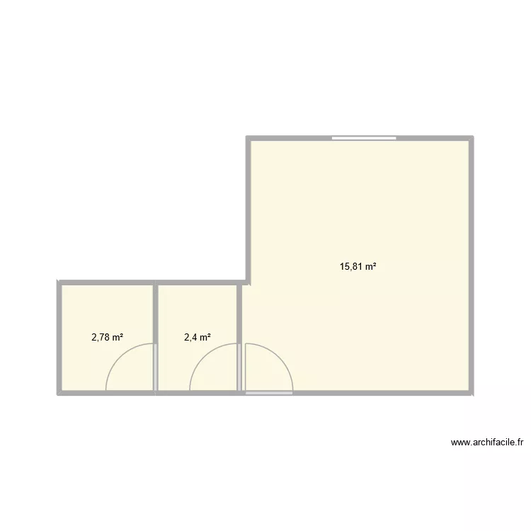 Studio actuel. Plan de 3 et 21 m² Studio actuel. Plan de 3 et 21 m²