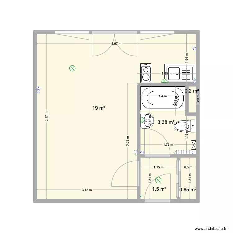 A04. Plan de 5  et 25 m²