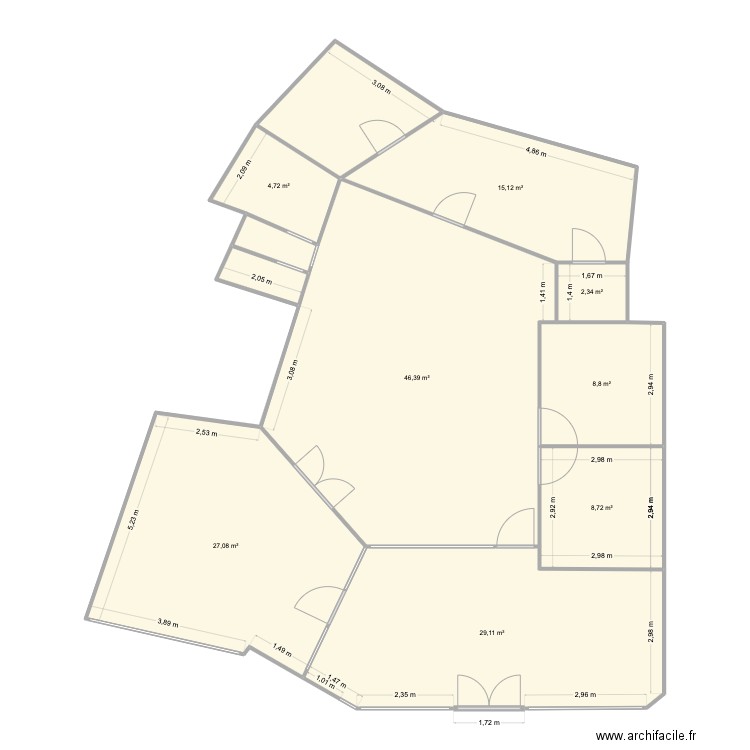Plan Agence Chesnay. Plan de 11 pièces et 153 m2