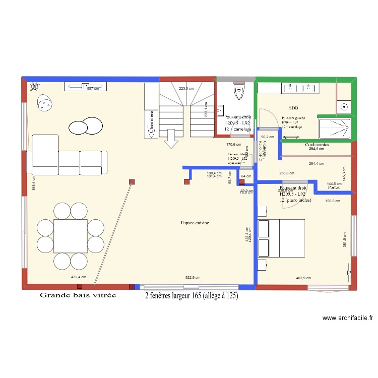 RDJ Laité vierge avril 24. Plan de 5 pièces et 109 m2