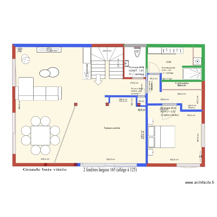 RDJ Laité vierge avril 24. Plan de 4 pièces et 109 m2