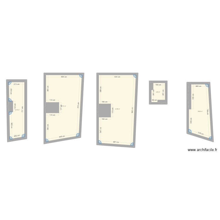 Mesures existant. Plan de 0 pièce et 0 m2