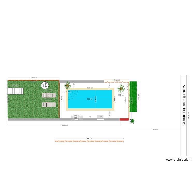 piscine. Plan de 0 pièce et 0 m2