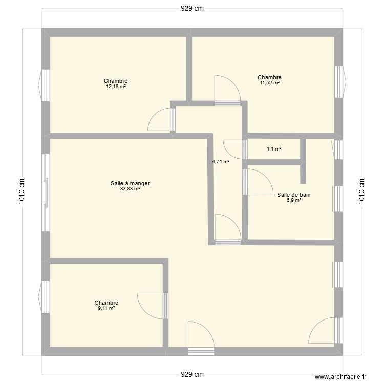 Plan new Hélène PLOMBERIE. Plan de 7 pièces et 79 m2
