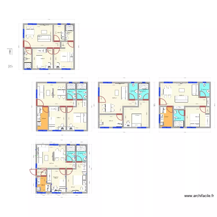 Studio magasin 2. Plan de 29  et 215 m²